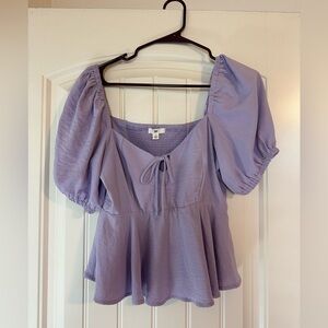 BP Lavender Puff Sleeve Blouse